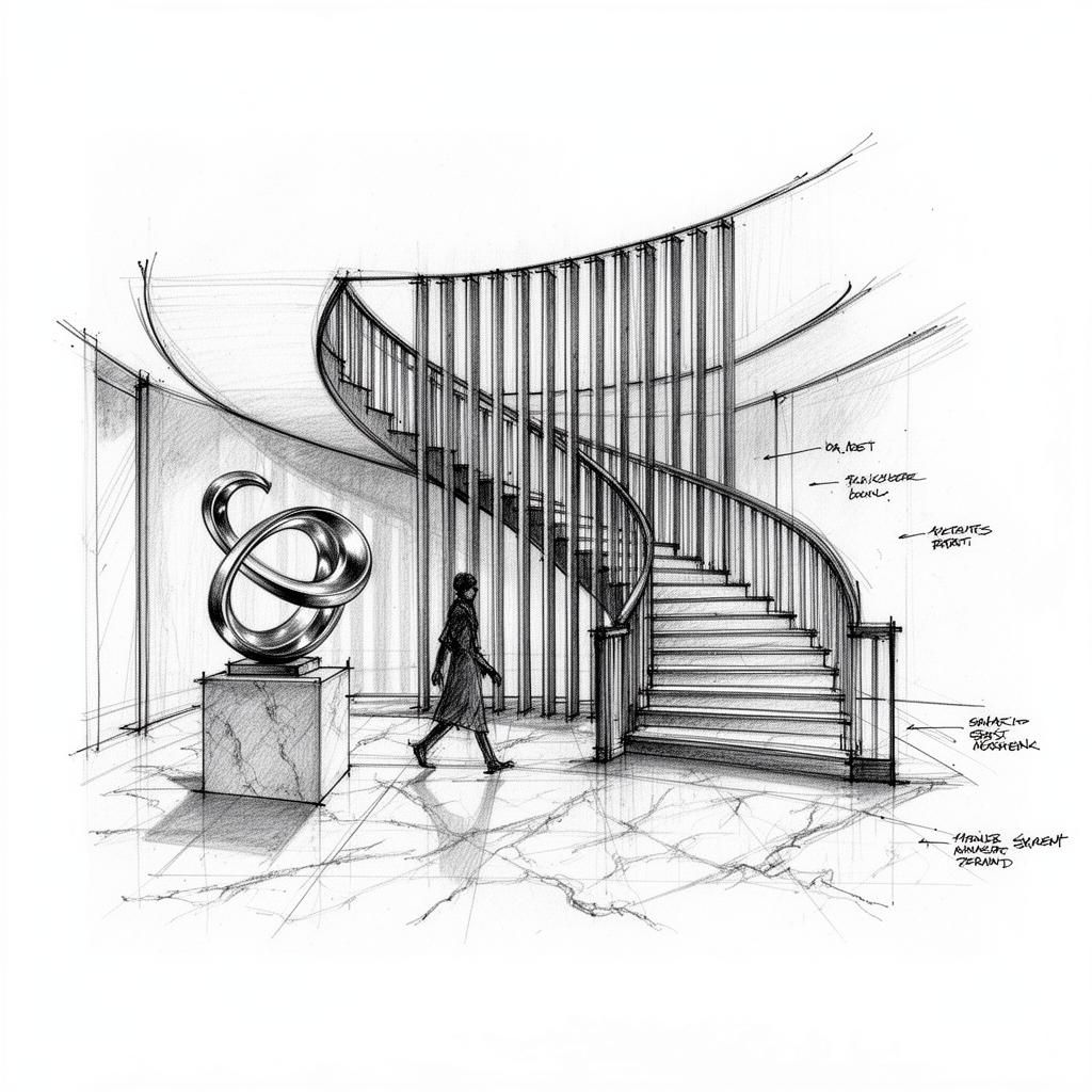 Atrium stair — study